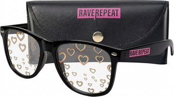 Rave Heart Diffraction Glasses - Black Frame